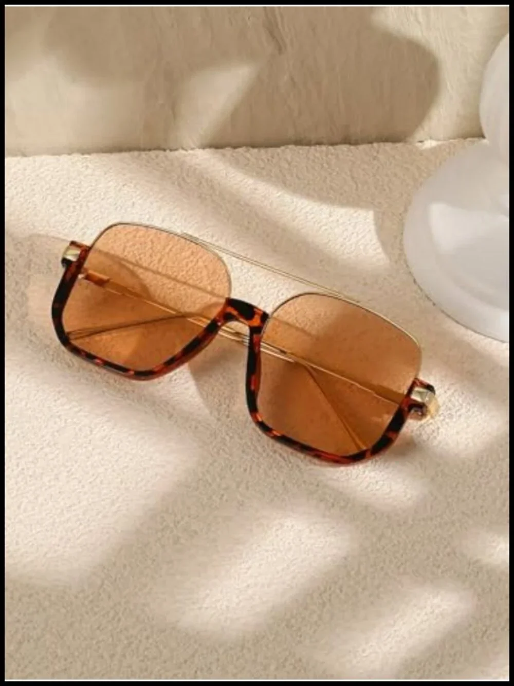 Oversized Square Double Bridge Pilot Aviator Sunglasses Retro 70s UV Protection