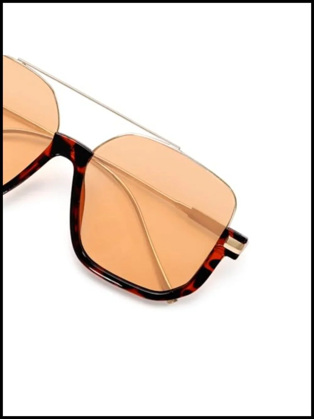 Oversized Square Double Bridge Pilot Aviator Sunglasses Retro 70s UV Protection