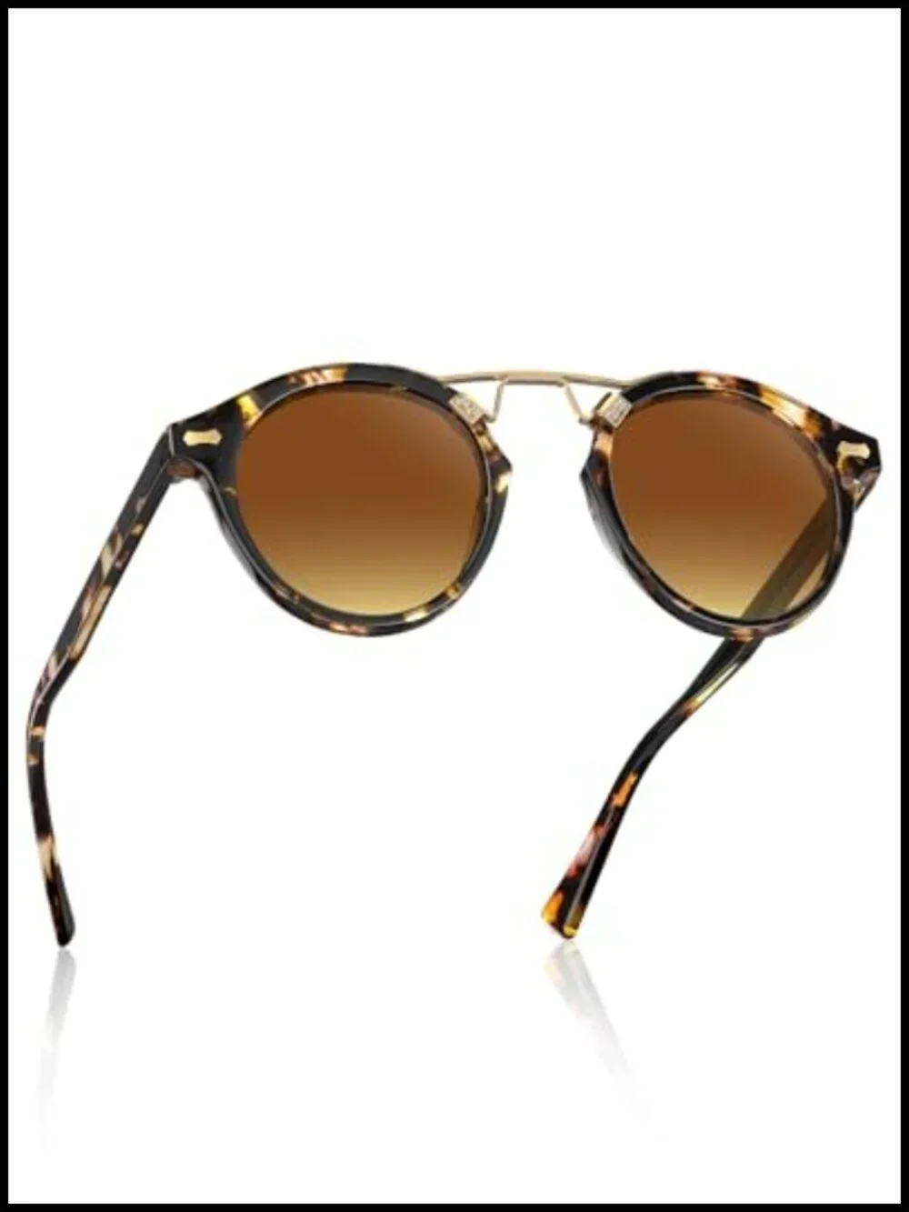 Vintage Round Double-Bridge Polarized Sunglasses UV Protection