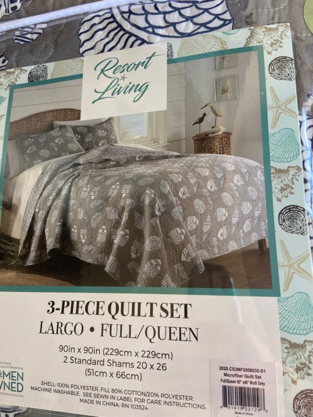 NWT‎ Resort Style Comforter with shams Queen Full coastal beachy