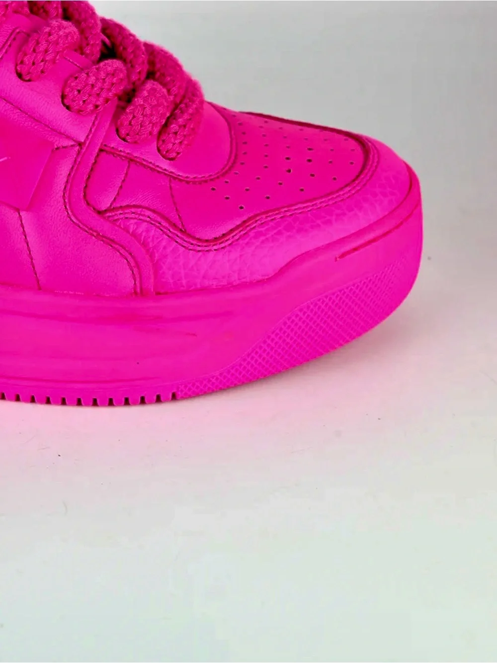 Valentino Garavani Neon Pink Lace-Up Sneakers