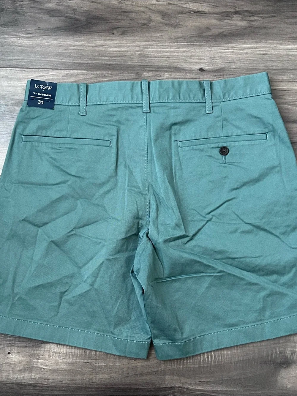 J.CREW Casual Chino Shorts Size 31 7” Inseam Green Style L0923 New