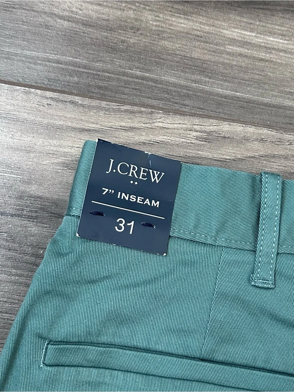 J.CREW Casual Chino Shorts Size 31 7” Inseam Green Style L0923 New