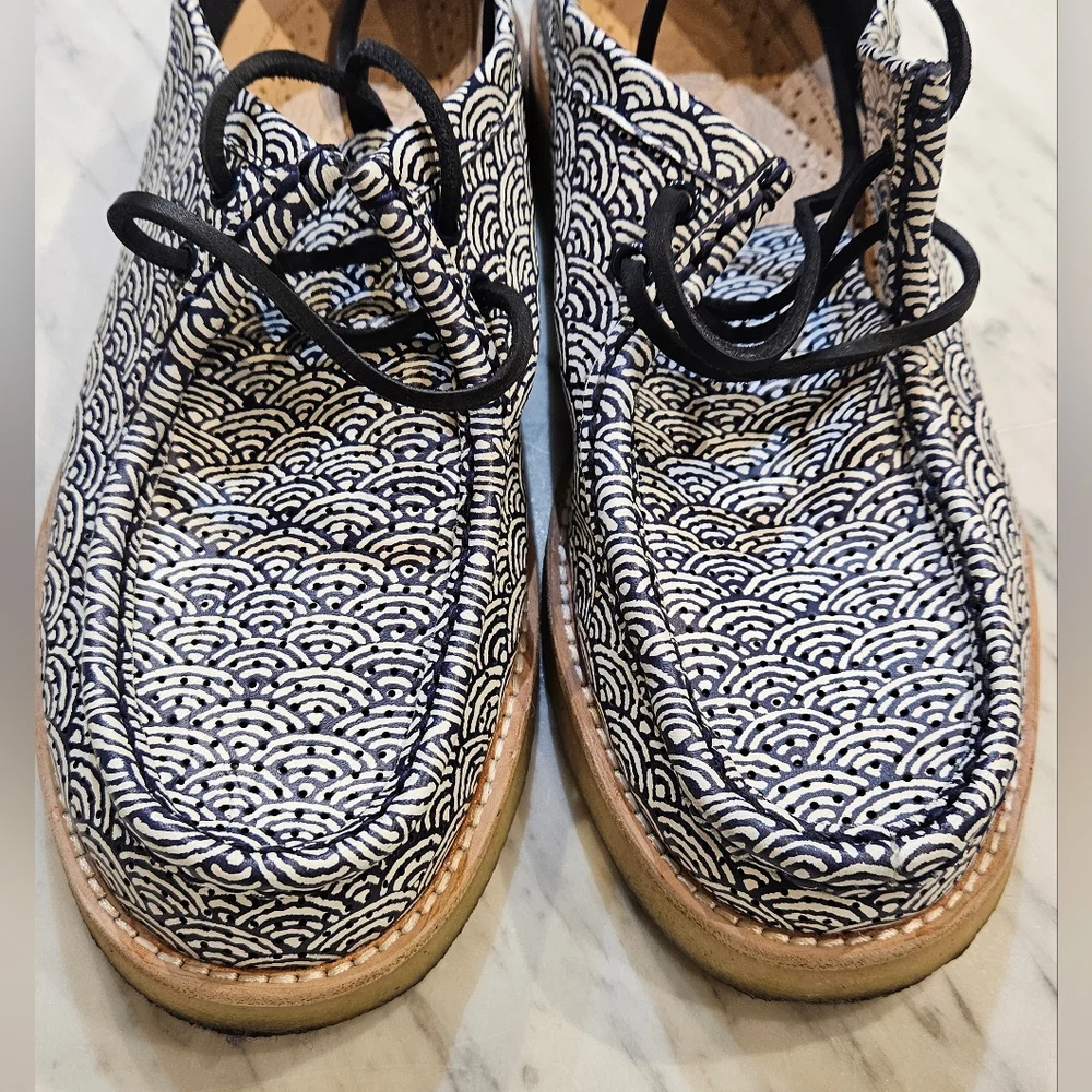 Sperry Top Sider Captain's Oxford Wave Print Mens Sz‎ 9.5