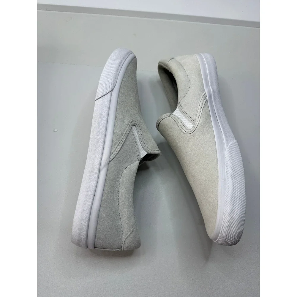 Club Monaco‎ Mens Silky Suede Slip On Sneakers Pale Grey 9.5D NEW