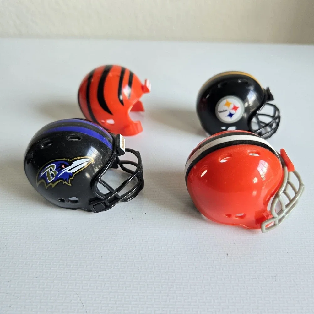 4 NFL Riddell Pocket Pro Helmet‎ Lot AFC North Mini Football Vintage 1.5