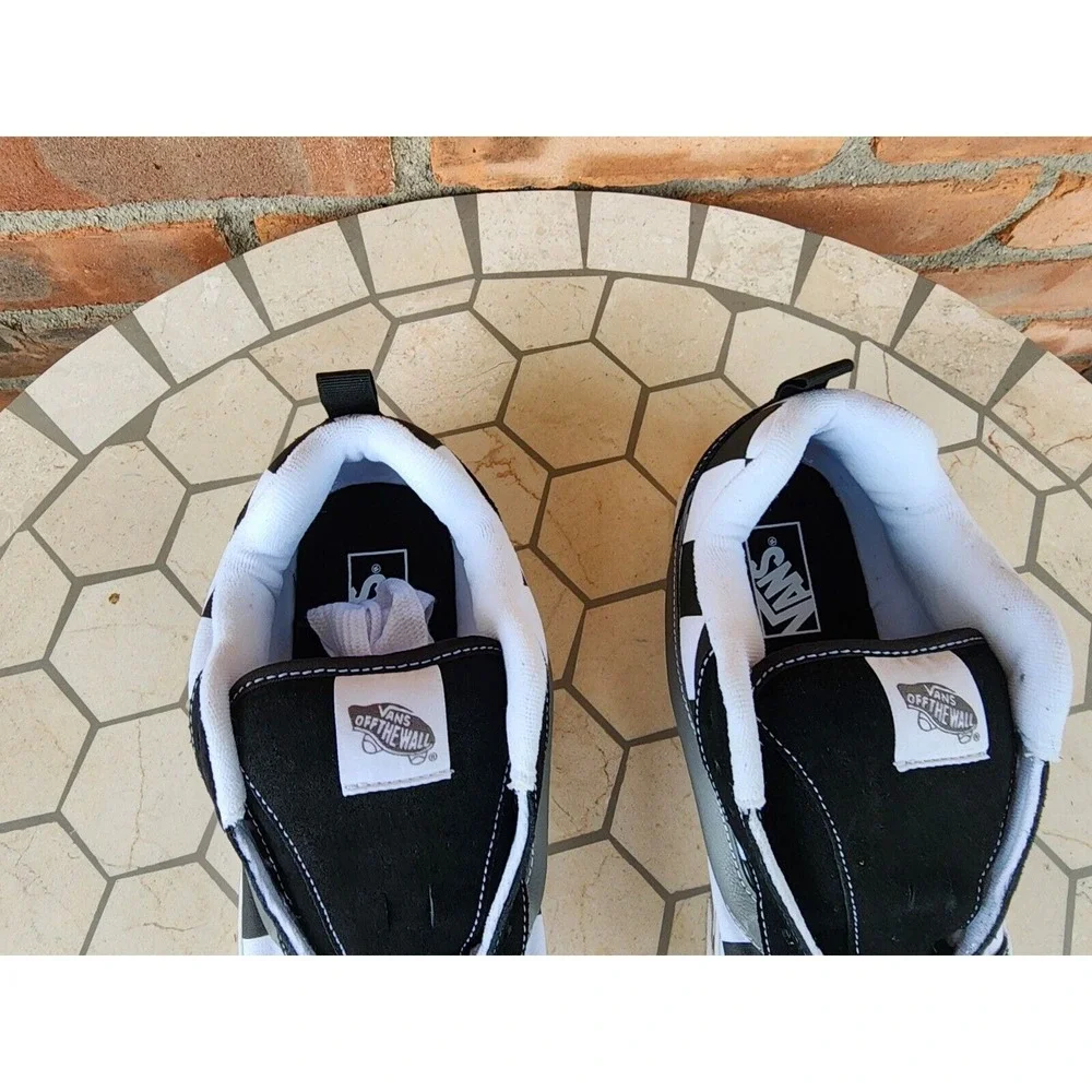 Sz 11 Vans Mega Check Knu Skool Skate‎ Sneakers Mens Black White Checkerboard