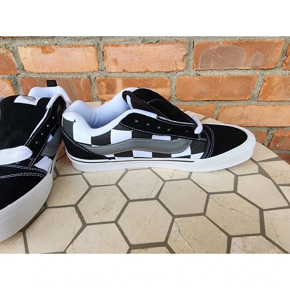 Sz 11 Vans Mega Check Knu Skool Skate‎ Sneakers Mens Black White Checkerboard