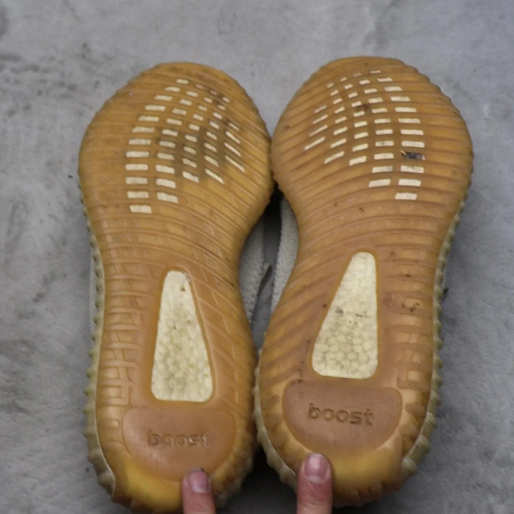 Adidas Yeezy Mens 13 Sneakers White Boost 350 V2 Sesame Knit Lace-Up Walking