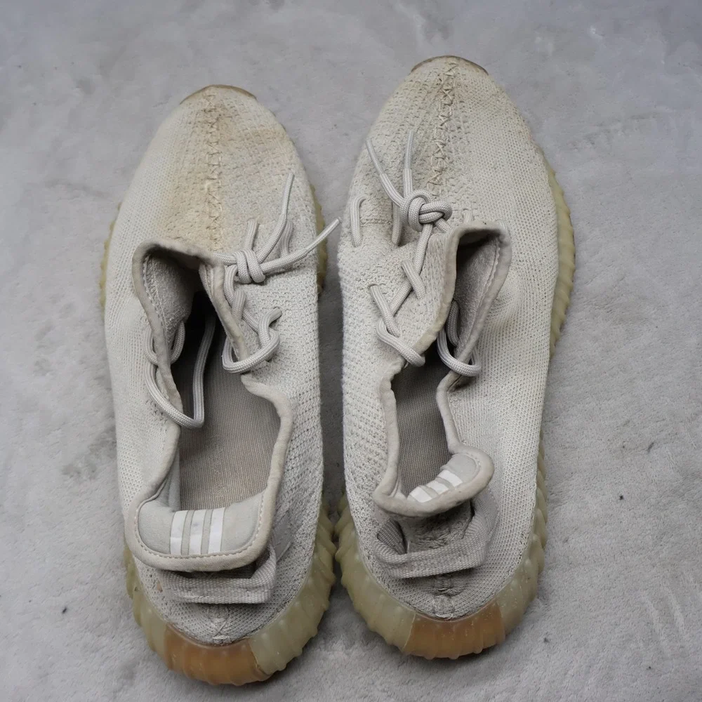 Adidas Yeezy Mens 13 Sneakers White Boost 350 V2 Sesame Knit Lace-Up Walking