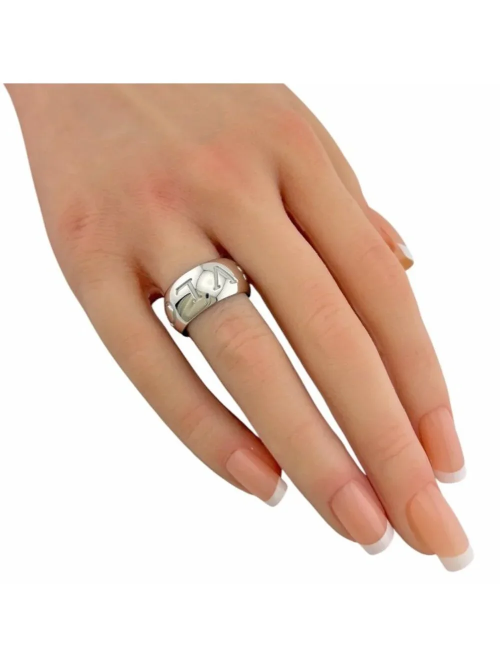 Bvlgari Mono Logo Ring No 14 18k White Gold