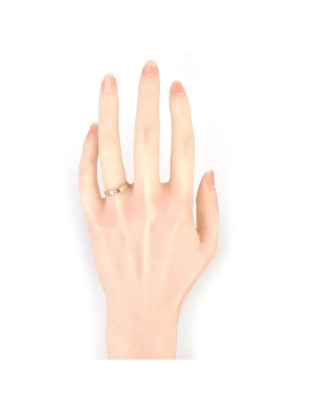 Cartier Ring C de Cartier Wedding Band Engraved Logo Point Diamond 18k Pink