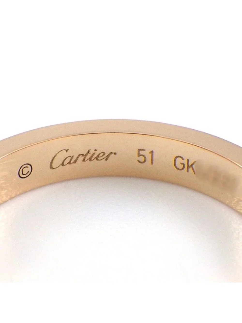 Cartier Ring C de Cartier Wedding Band Engraved Logo Point Diamond 18k Pink