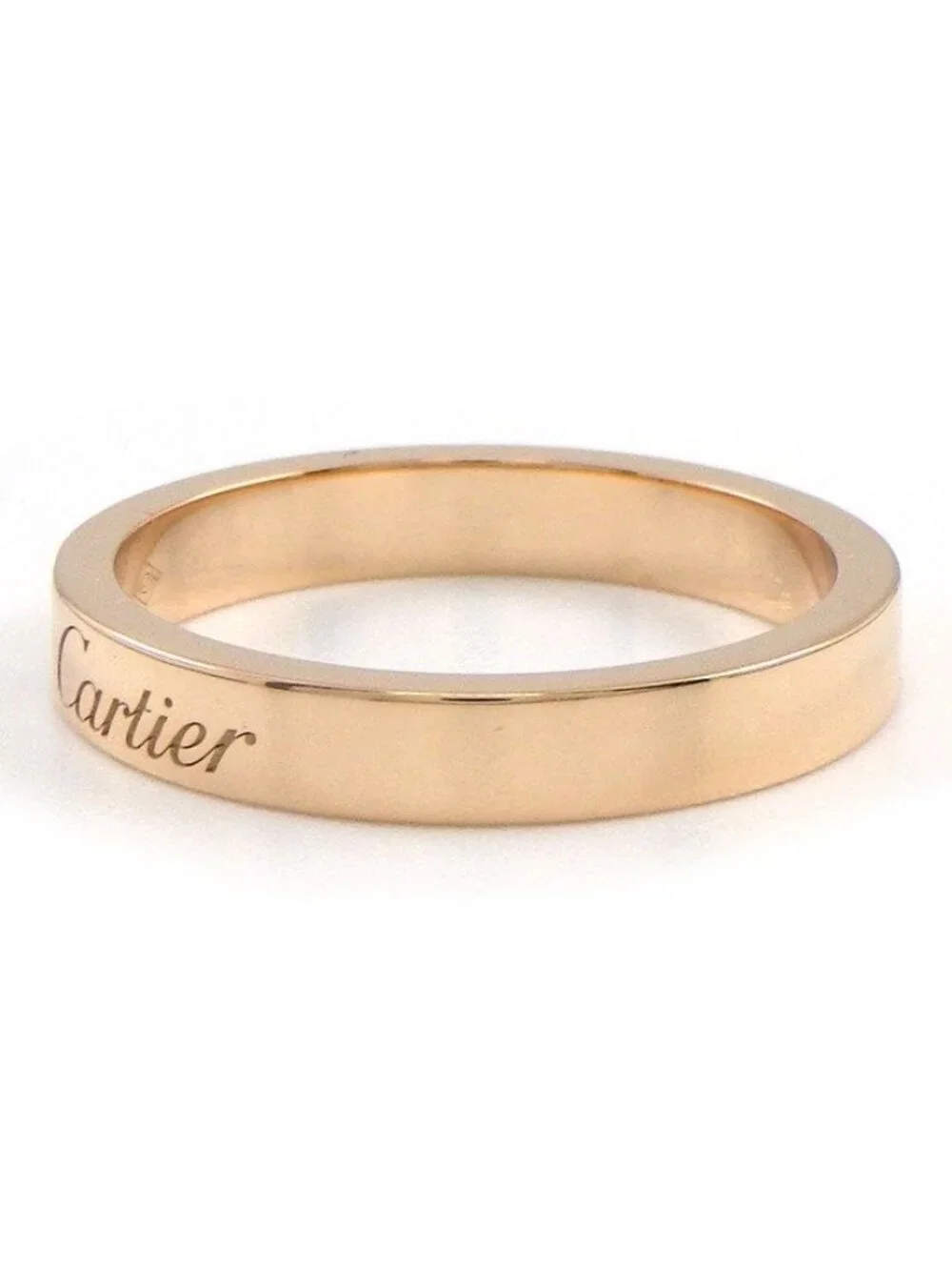 Cartier Ring C de Cartier Wedding Band Engraved Logo Point Diamond 18k Pink