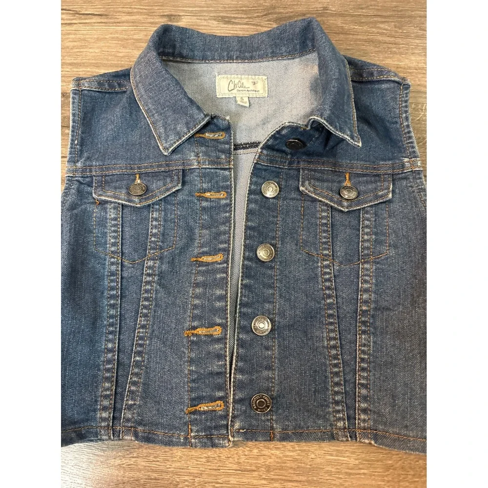 Chille Denim Architect Kids Small Blue Denim Button‎ Up Vest