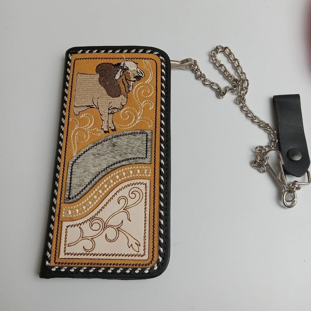 Men's Western Wallet‎ Genuine Leather Hand Crafted Bifold Cowboy Rodeo Wallet