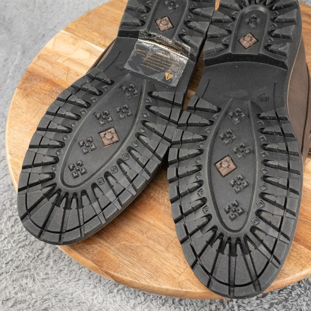 Size 8.5 Men's Brown Boat Shoes Moccasin Loafer Lace Up Thick Tread Soles