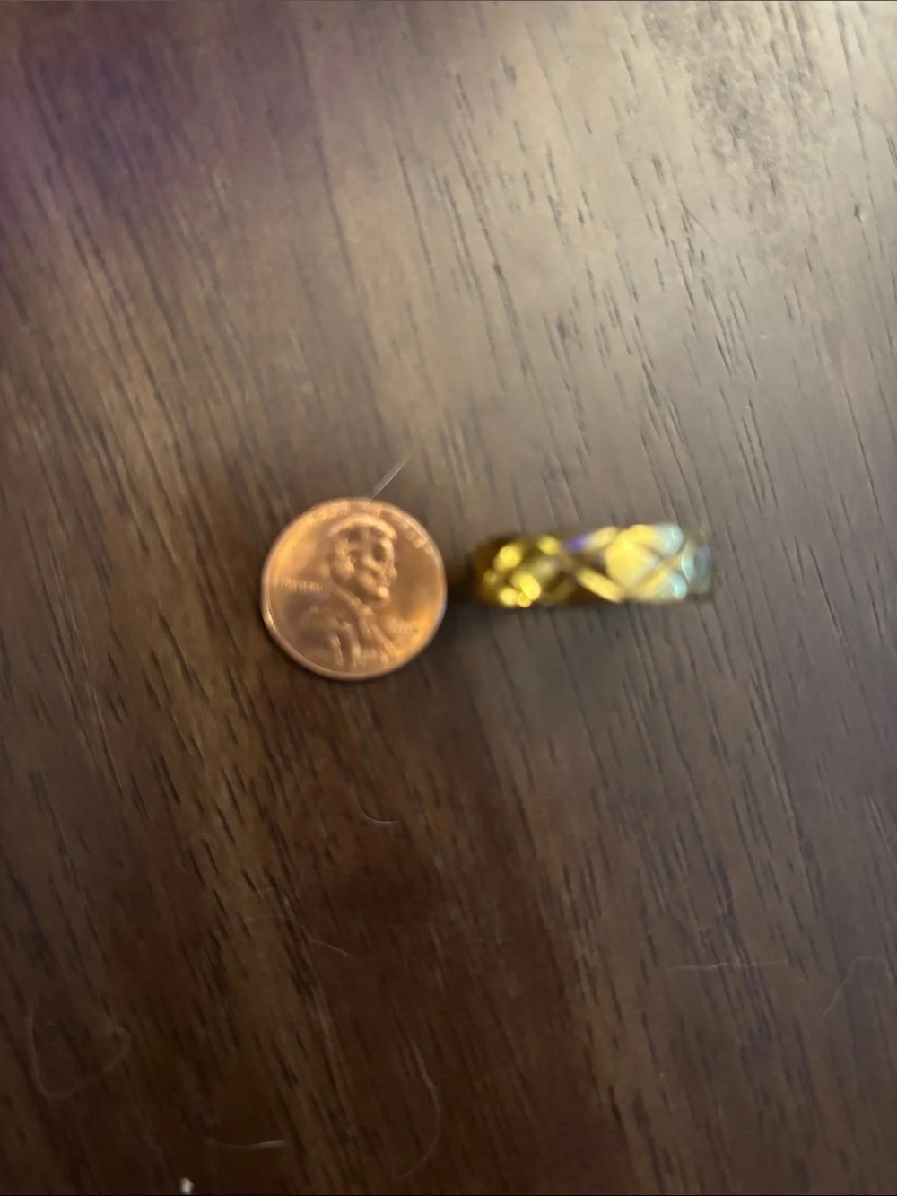 Gold plated Quilted Pattern Women’s Ring - Gold Color , size 9