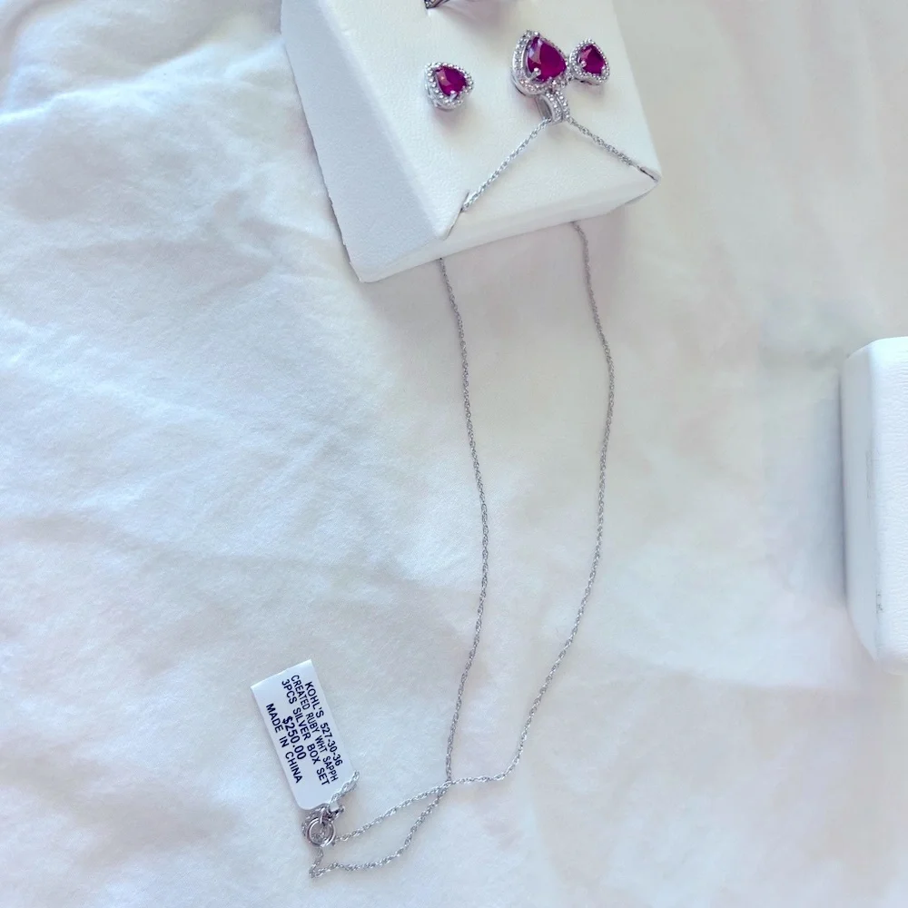Ruby Heart‎ Necklace Set- Size 7