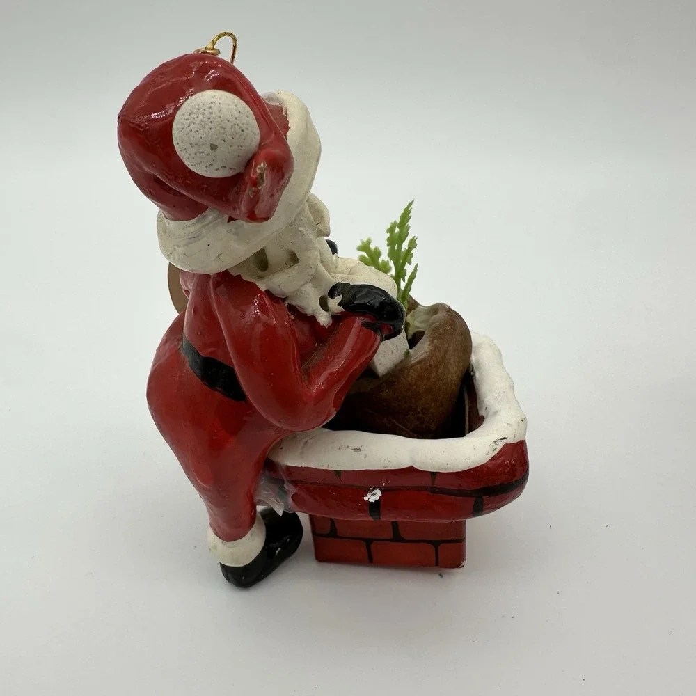 Santa Resin Christmas Ornament Vintage 1979 Sondra Lot‎ Of 2