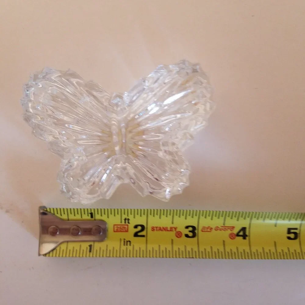 Zajecar 24% lead crystal butterfly trinket jewelry box,‎ made in Yugoslavia