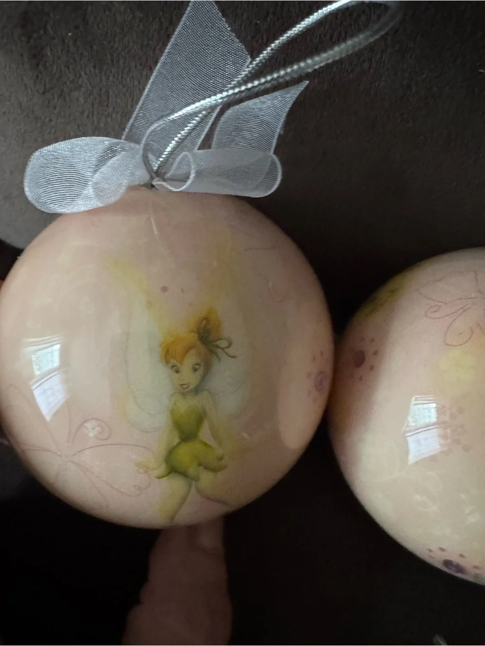 Disney Pastel Pink and Yellow Floral Character Holiday Ornament Set
