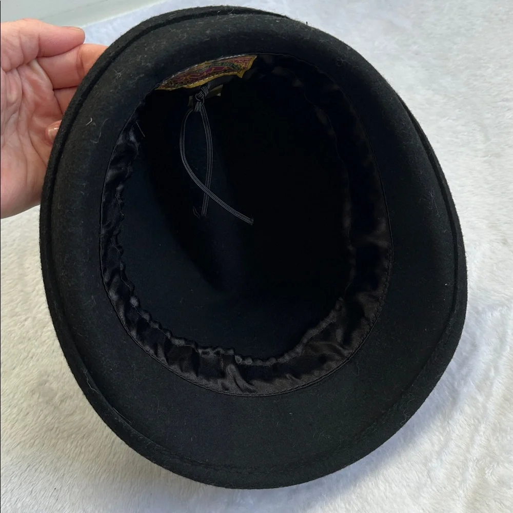Vintage Scala Old Money Academia Artsy‎ Boho Fedora Walking Hat Black Wool