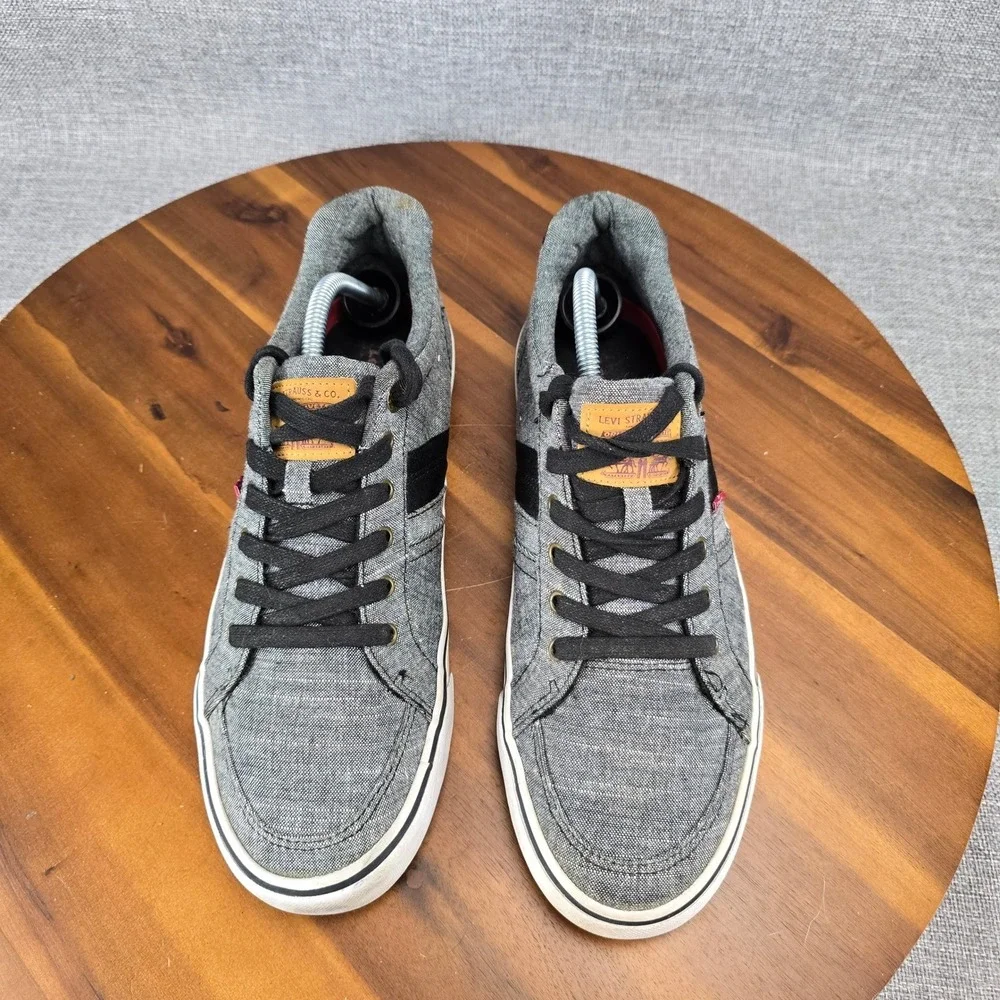 Levis Mens 51819201A Grey Textile Low Top Sneakers Size 10‎ Casual Skater Shoes