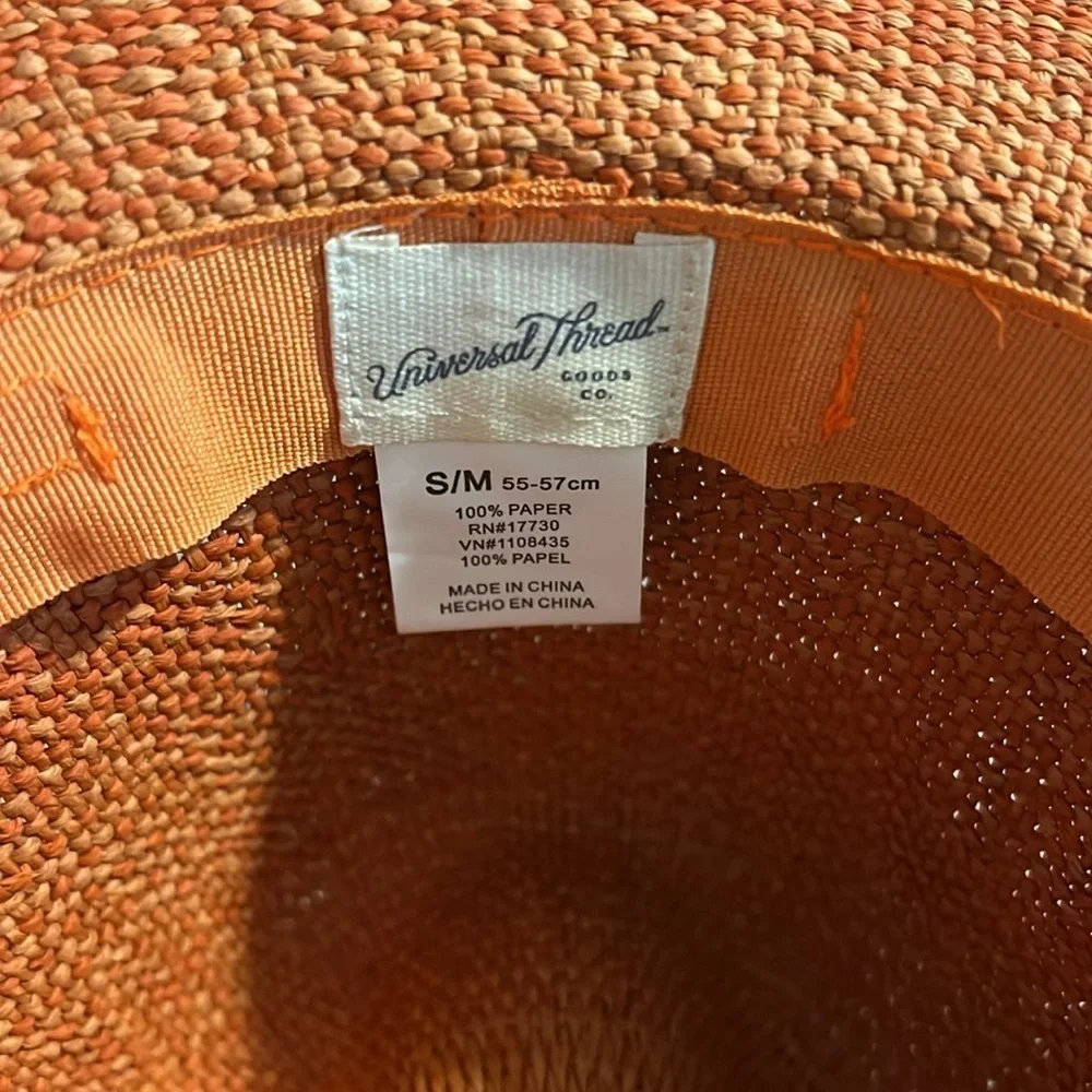 UNIVERSAL THREAD GOOD CO. WOMAN'S‎ COWBOY ORANGE STRIPED HAT NWT