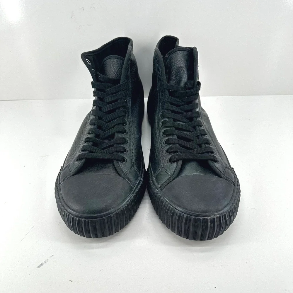 PF Flyers Shoes Men's 15 Sneakers Center Hi Top Black Leather High Top NWOT NWOB