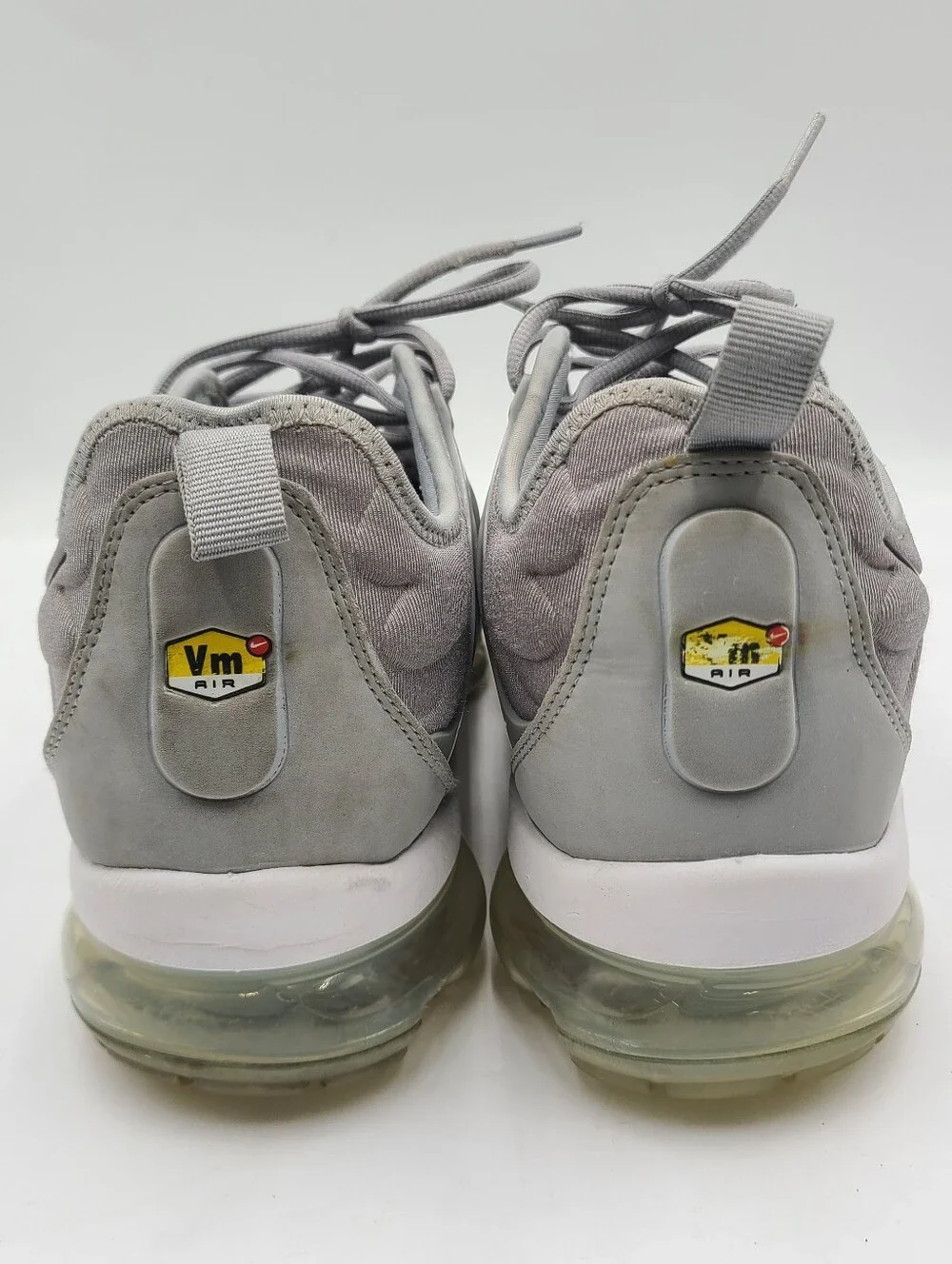 B39 Nike Air VaporMax Plus Silver Gradient Gray White Mesh 924453-007 Mens Sz 12