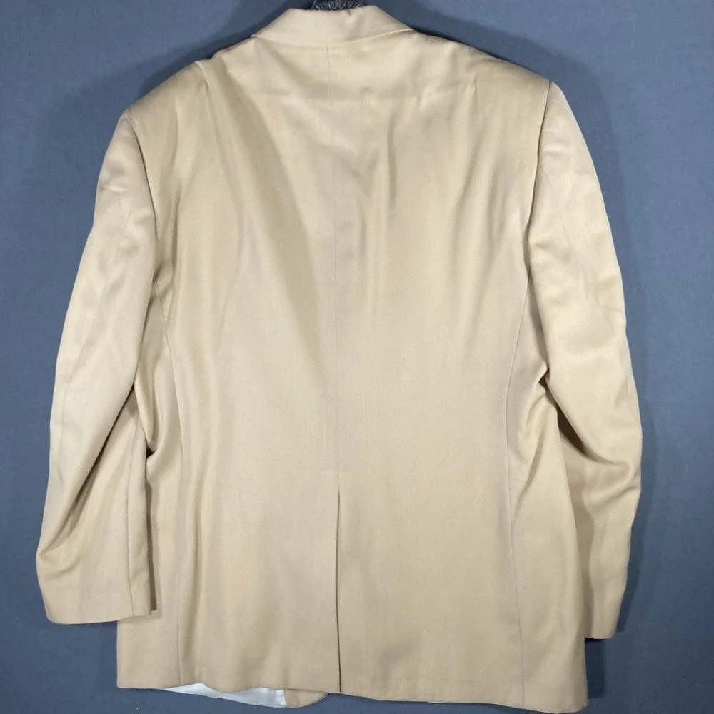 Botany 500 100% Pure Wool Blazer Beige‎ Size 46 Made In USA Gold Buttons
