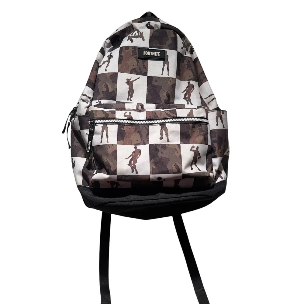Fortnite Camo Checkerboard Backpack 18in School Gaming‎ Bag Unisex