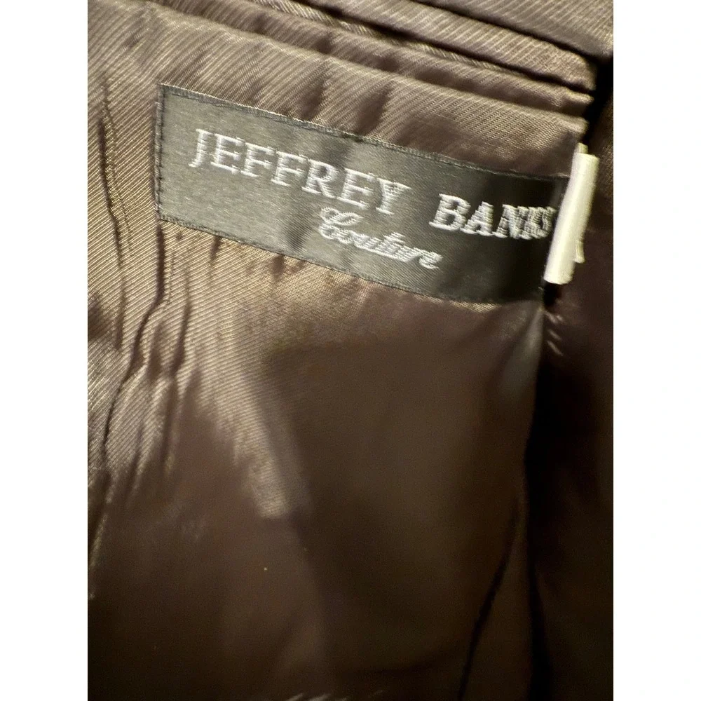 Jeffrey Banks Couture Men's Brown 100% Pure Wool Blazer Sport Coat‎ 46L