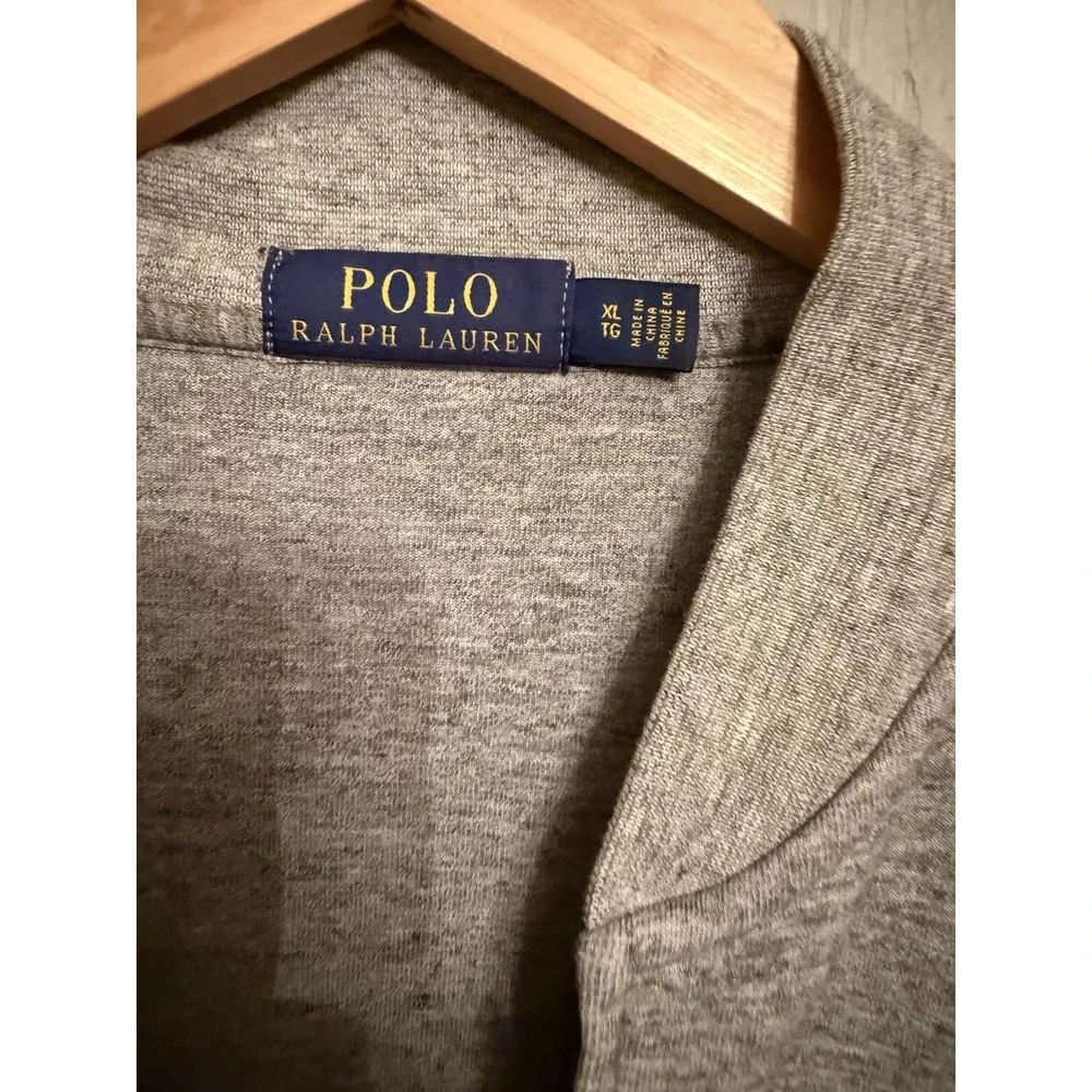 Polo‎ Ralph Lauren Marled Gray Zip Up Bomber Sweatshirt Sz XLarge EXCELLENT