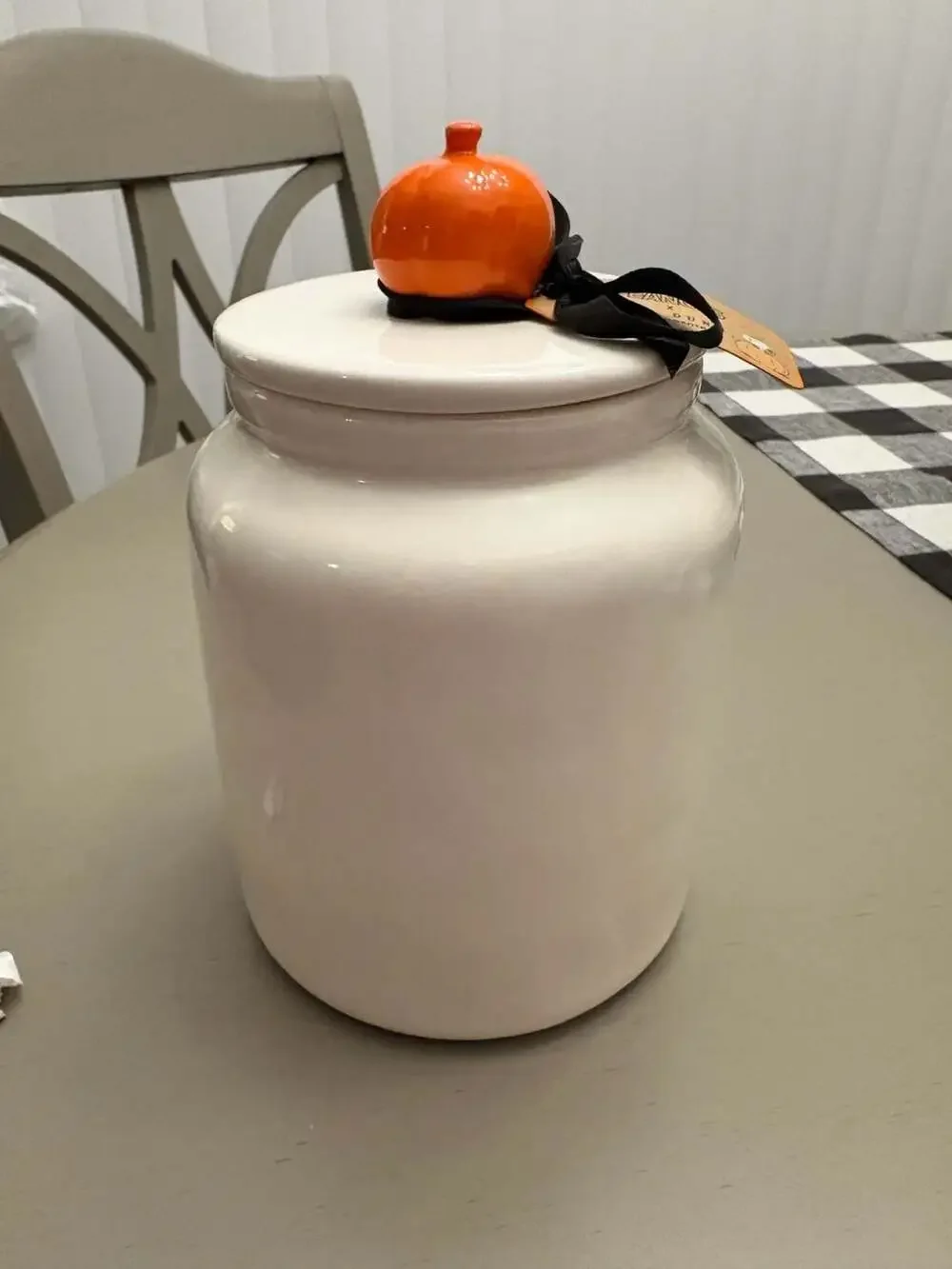 Rae Dunn Peanuts Snoopy Spooky Treats Canister with Pumpkin Lid