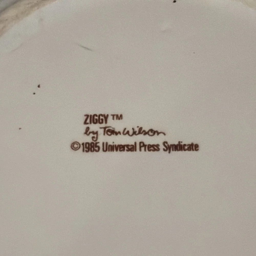 HTF 1985 ZIGGY Cookie Jar‎ w Lid Don't Forget To Add The LOVE  Marsh Earthenware