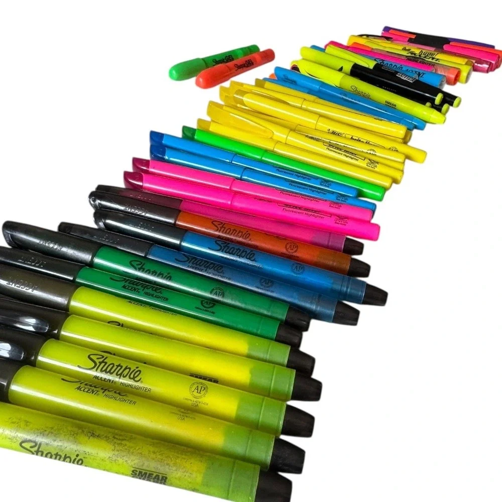 Bulk Lot‎ Highlighters Pens: Sharpie Accent, Bic , Quill, Staples TESTED B20Q