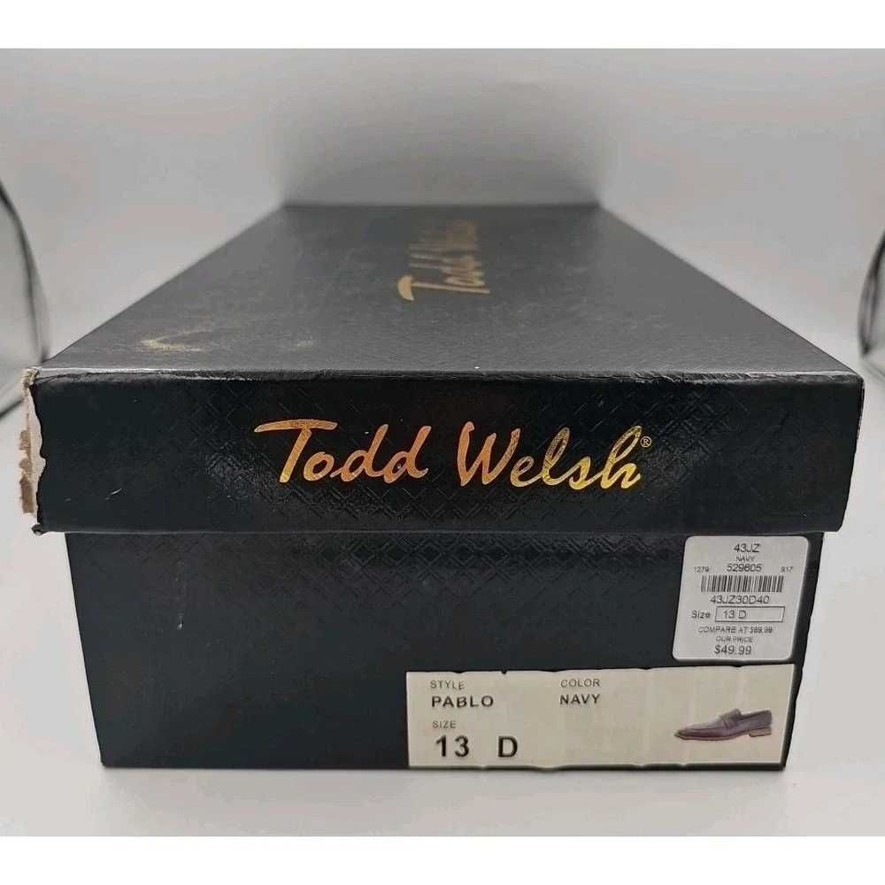 Todd Welsh Men's Dress Shoes Pablo Size 13 D Navy‎