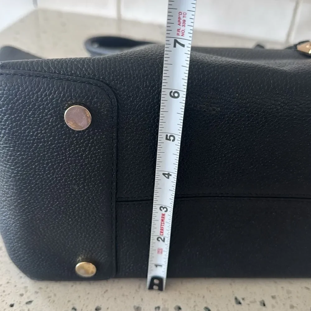 Michael Kors Mercer Large Satchel Black Leather Handbag Top Zip Closure Bag GUC