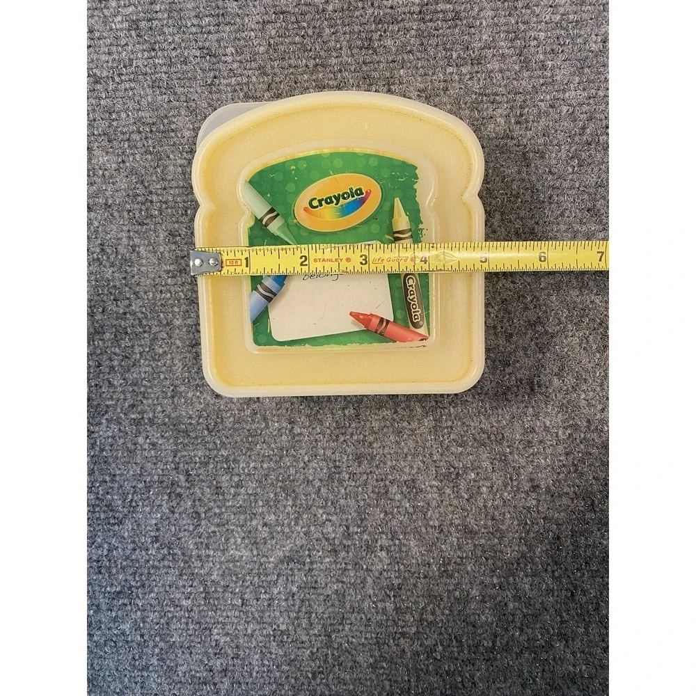 Crayola Snack Packer Sandwich Keeper Lunch Plastic‎ Container with Lid 2005 5X5