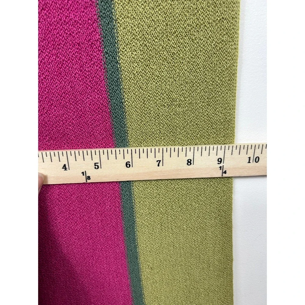 Luxiourious Alpaca Scarf Women's GAMUT Pink Striped Trim Peru‎ Spring Layering