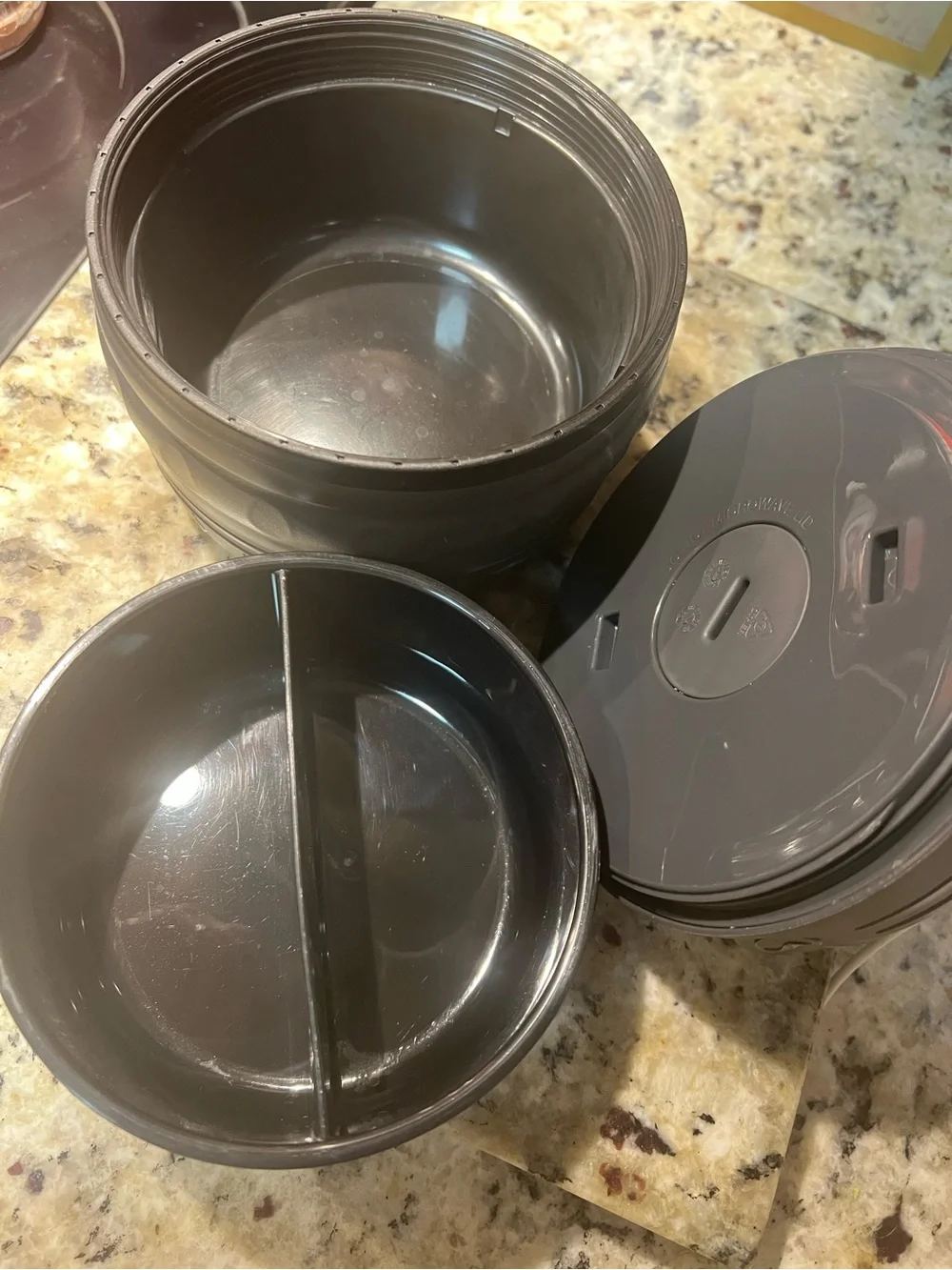 Aladdin Micro Magic Handled Food Thermos Gray Insulated Food Container Screw Lid