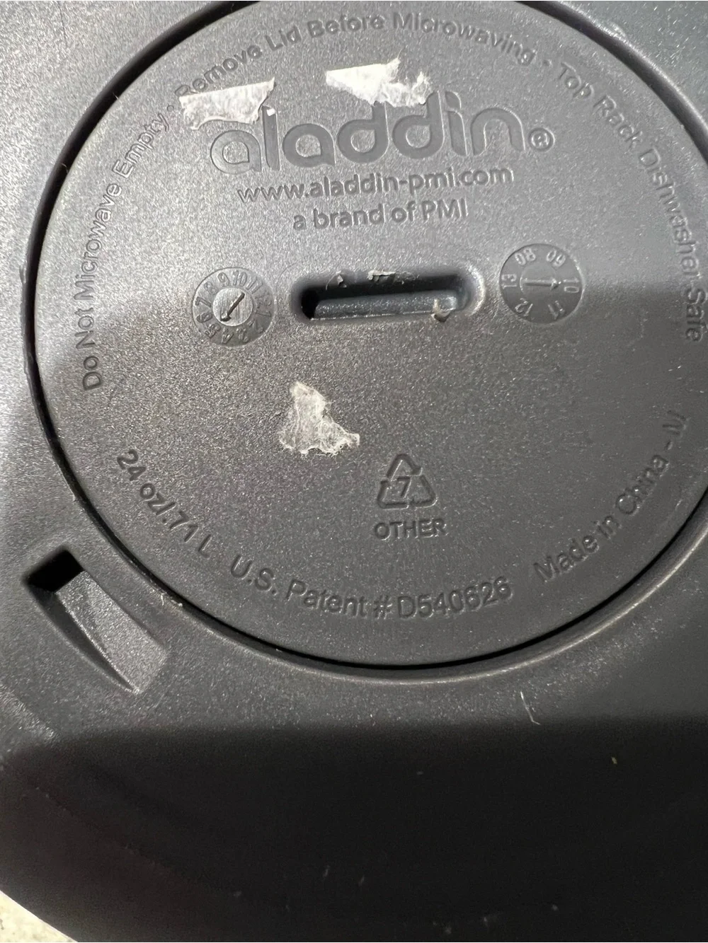 Aladdin Micro Magic Handled Food Thermos Gray Insulated Food Container Screw Lid