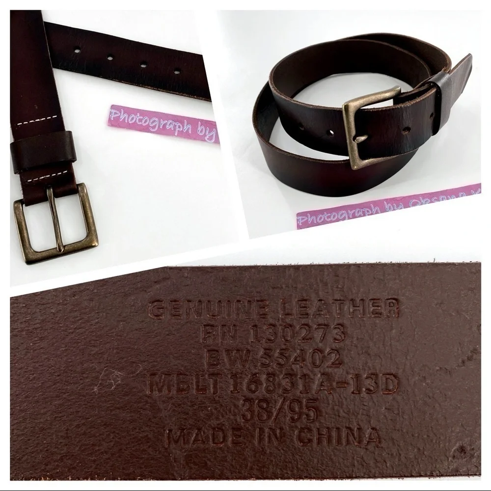 Wrangler Men's Genuine Leather Brown Belt 38/95
