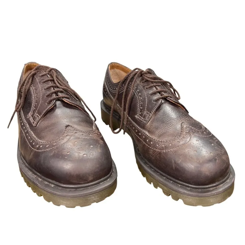 Dr. Marten’s Unisex Brown Leather Brogue Wingtip Oxfords Size M 10 W 11