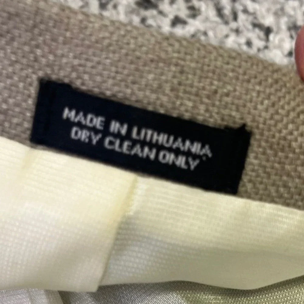 Oscar‎ de la Renta Mens Blazer Wool Beige Tweed Two Button Sport Coat Size 44