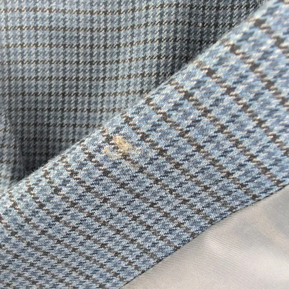 Chaps Herringbone Checked Men's Sport Coat Men's 48R Navy Blue Black
