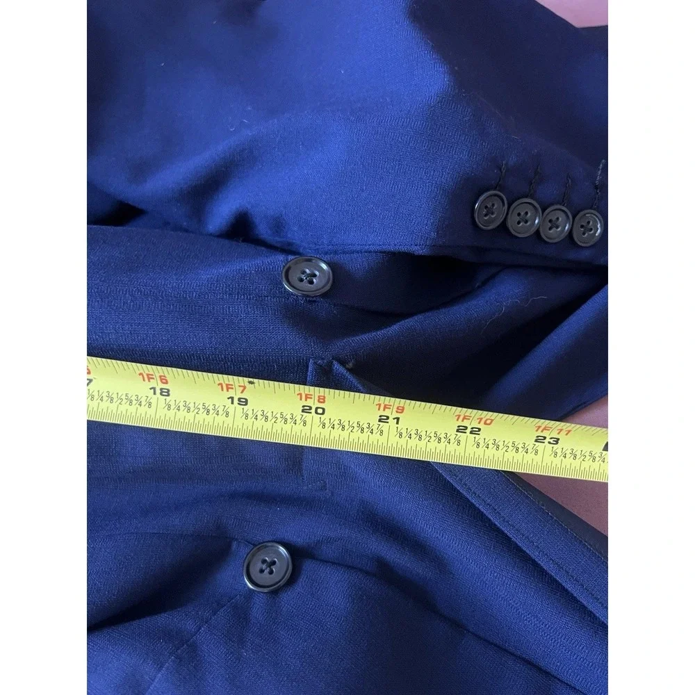 Vintage Royal Blue Tailcoat Formal Evening Jacket Black Satin Lapel Costume