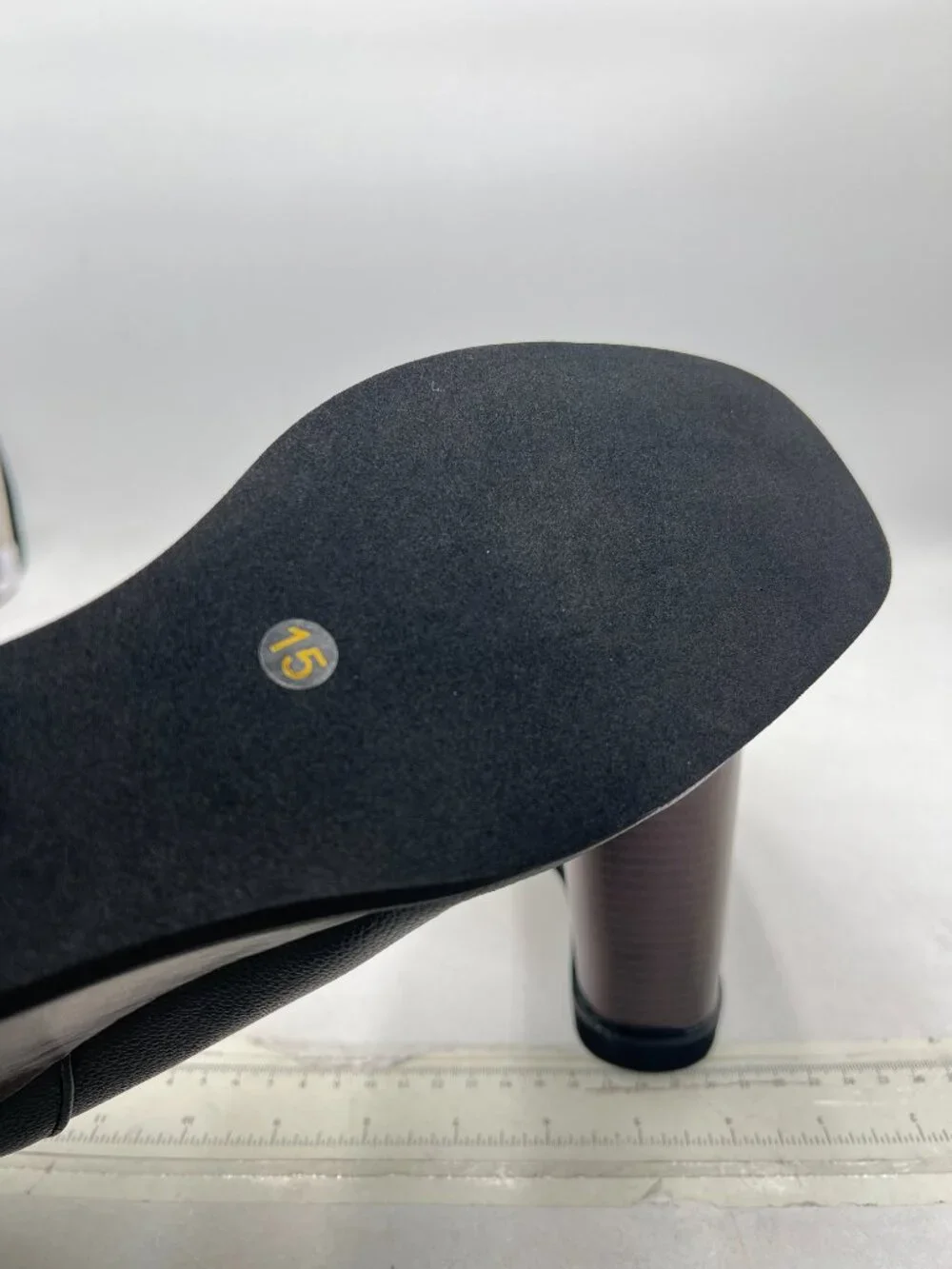 YDN Black Dressy Pump Square Closed Toe Slip On Loafers Wedges High Heeled Shoes